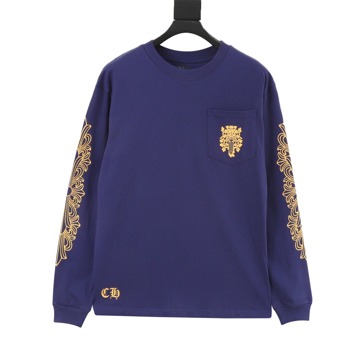 V89 Dagger Long Sleeve T-Shirt Navy & Yellow