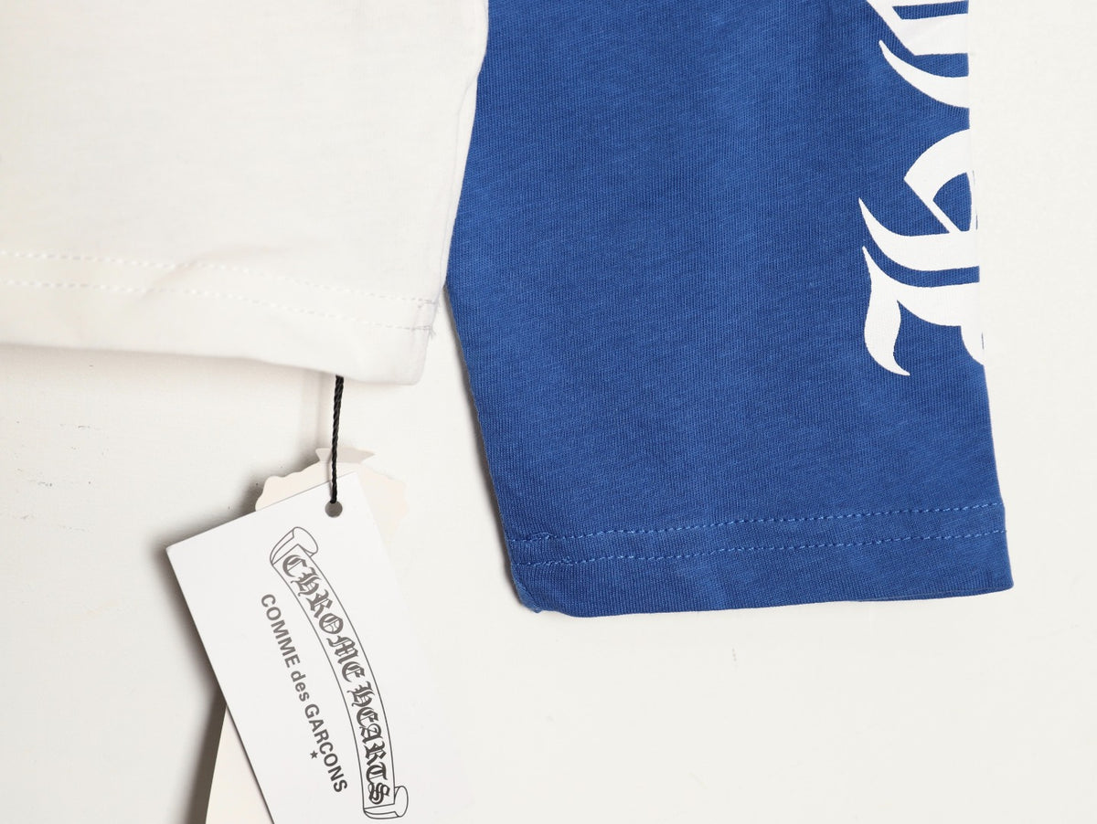 Horseshoe Baseball Long Sleeve T-Shirt White & Blue