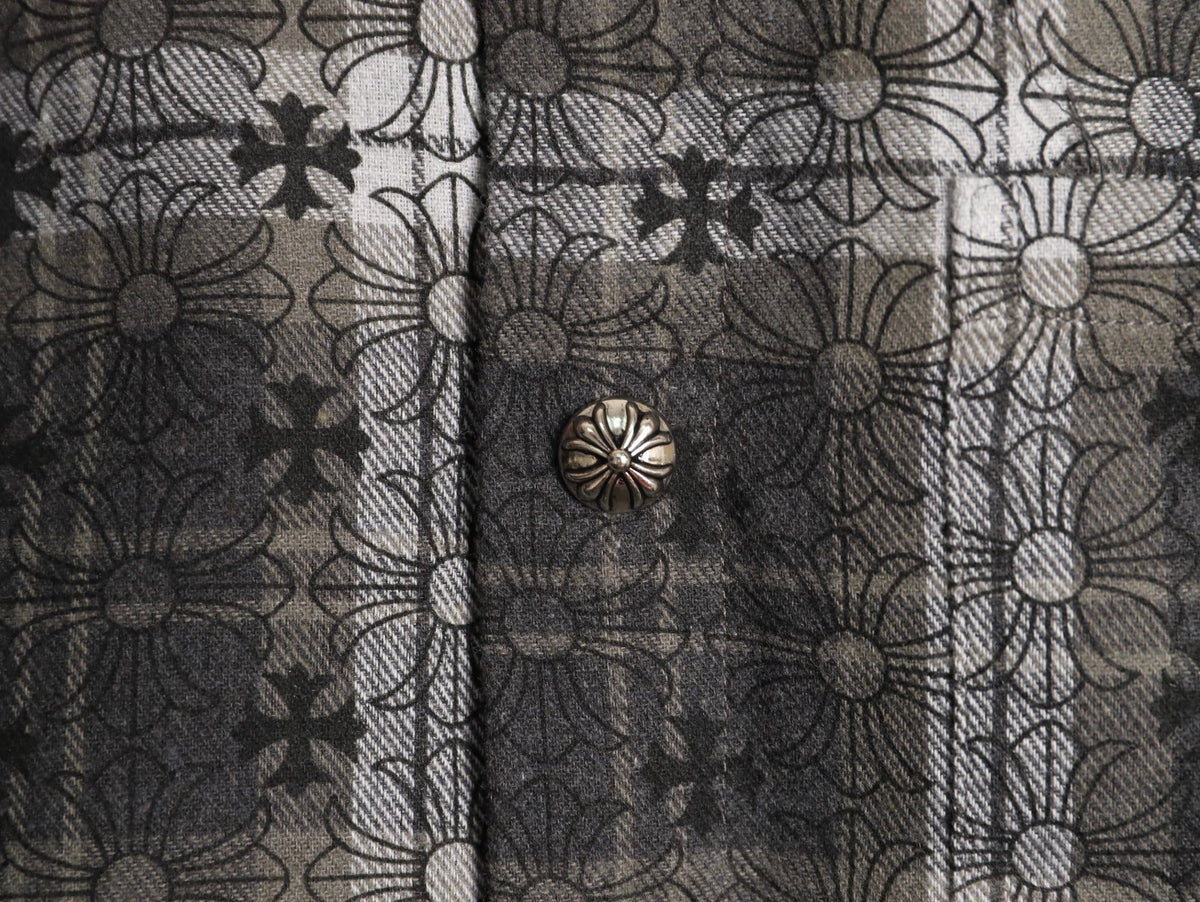 Loose Ends Monogram Cross Jacquard Flannel Shirt Black & Grey