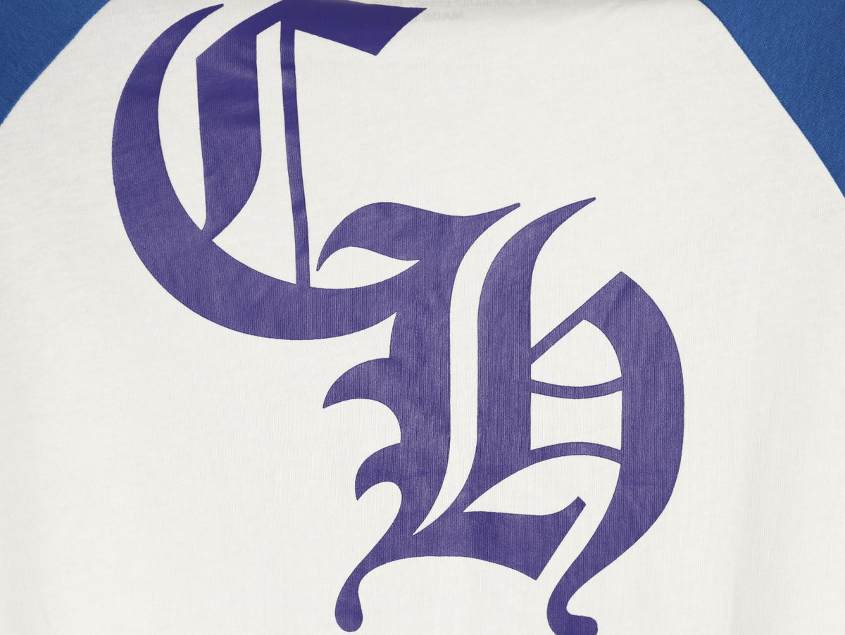 Horseshoe Baseball Long Sleeve T-Shirt White & Blue