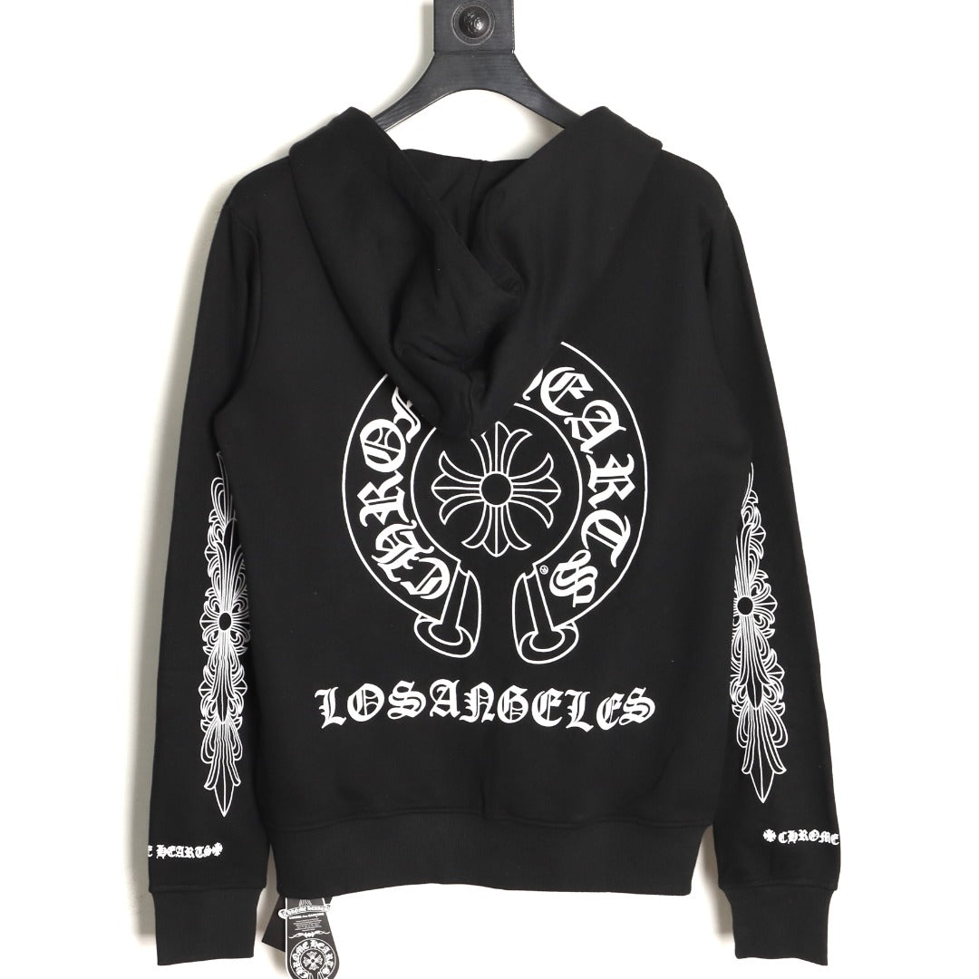 Horseshoe Zip-Up Hoodie Black