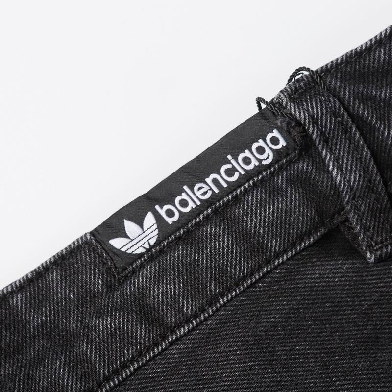 Adidas Originals High-Waist Loose Fit Jeans Stained Black