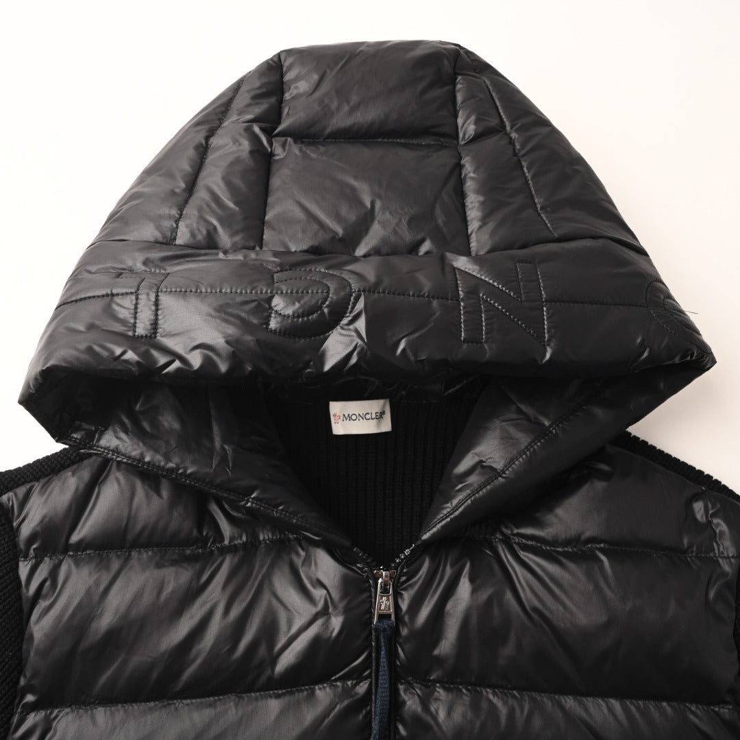 Padded Wool Zip-Up Black