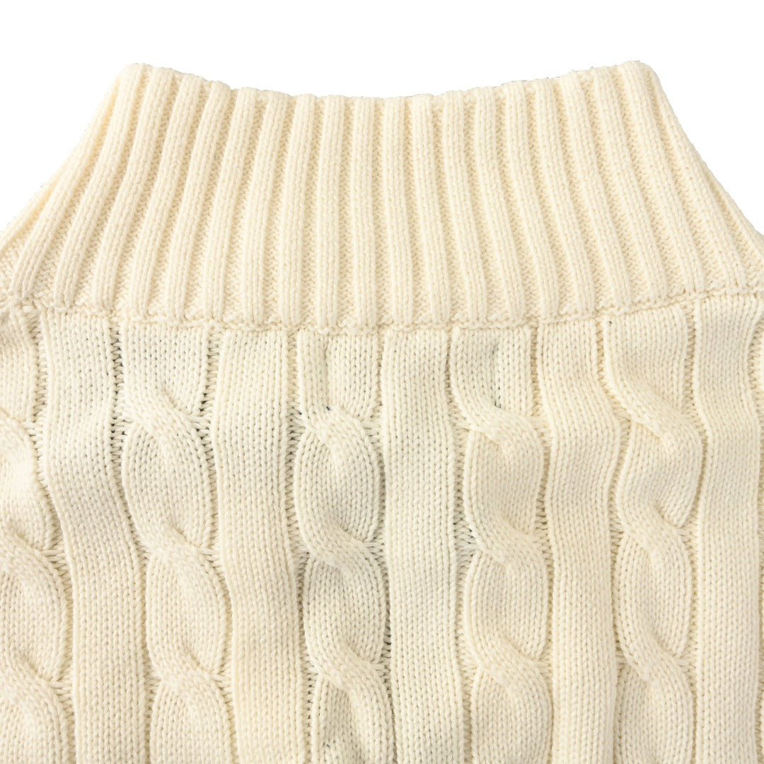 Cable-Knit Cotton Full-Zip Cardigan Andover Cream