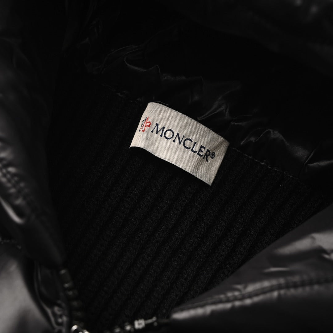 Padded Wool Zip-Up Black