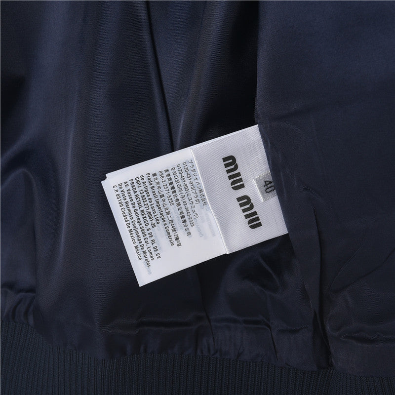 Logo Cotton-Blend Bomber Blue