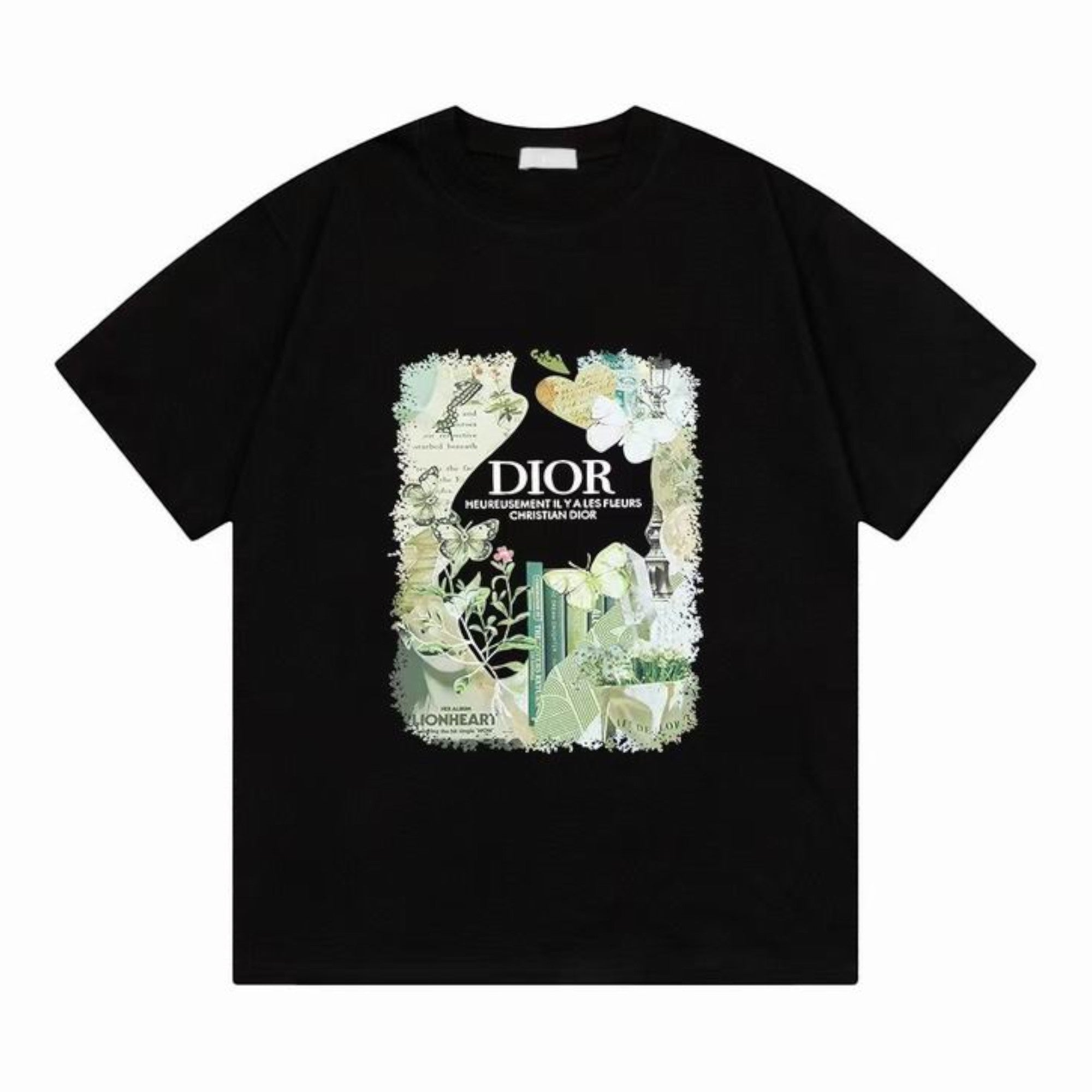 Floral Butterfly Graphic T-Shirt Black