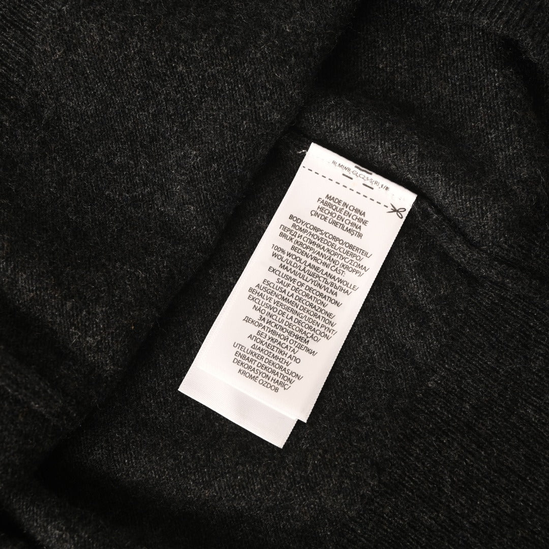 Long-Sleeve Knit Polo Dark Grey