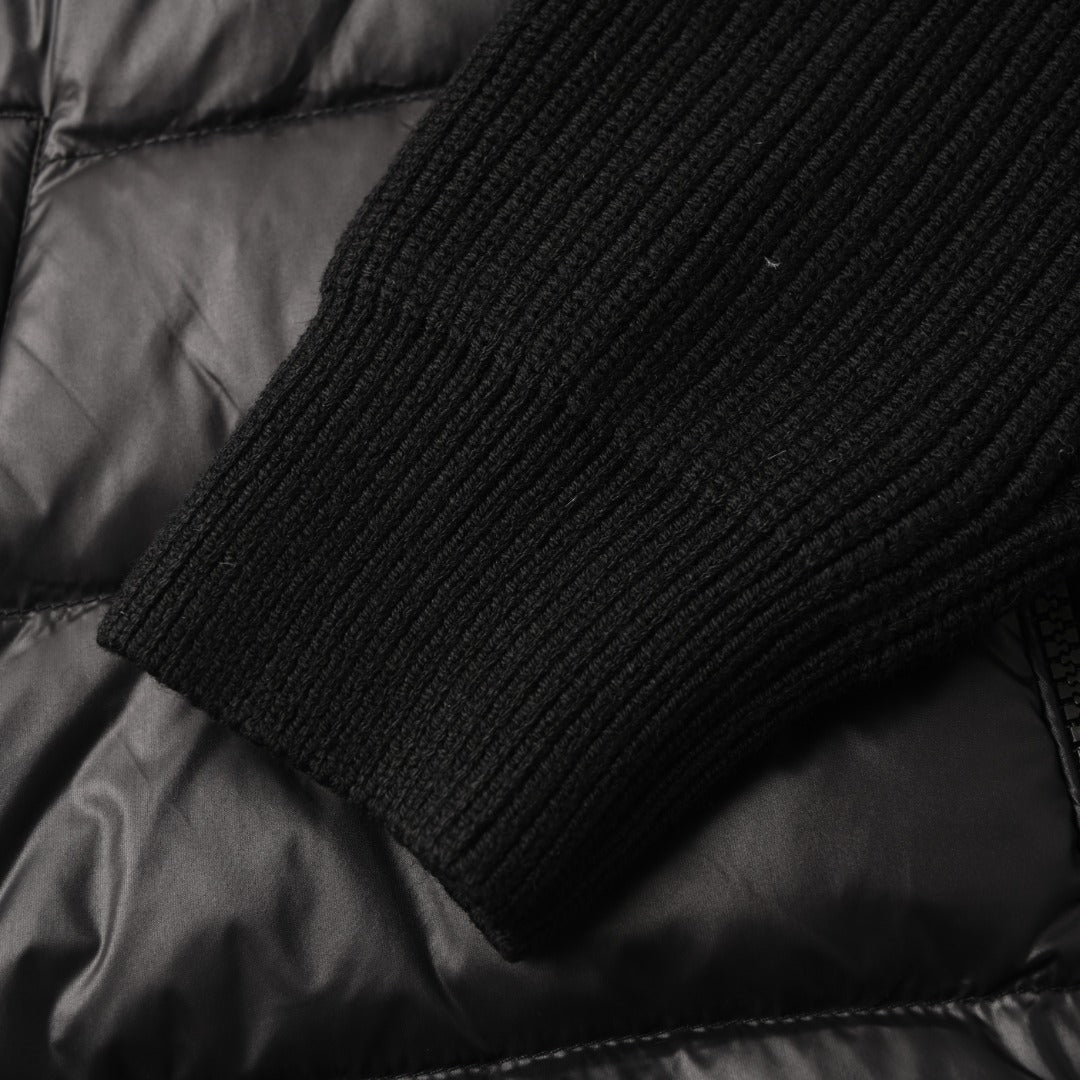 Padded Wool Zip-Up Black