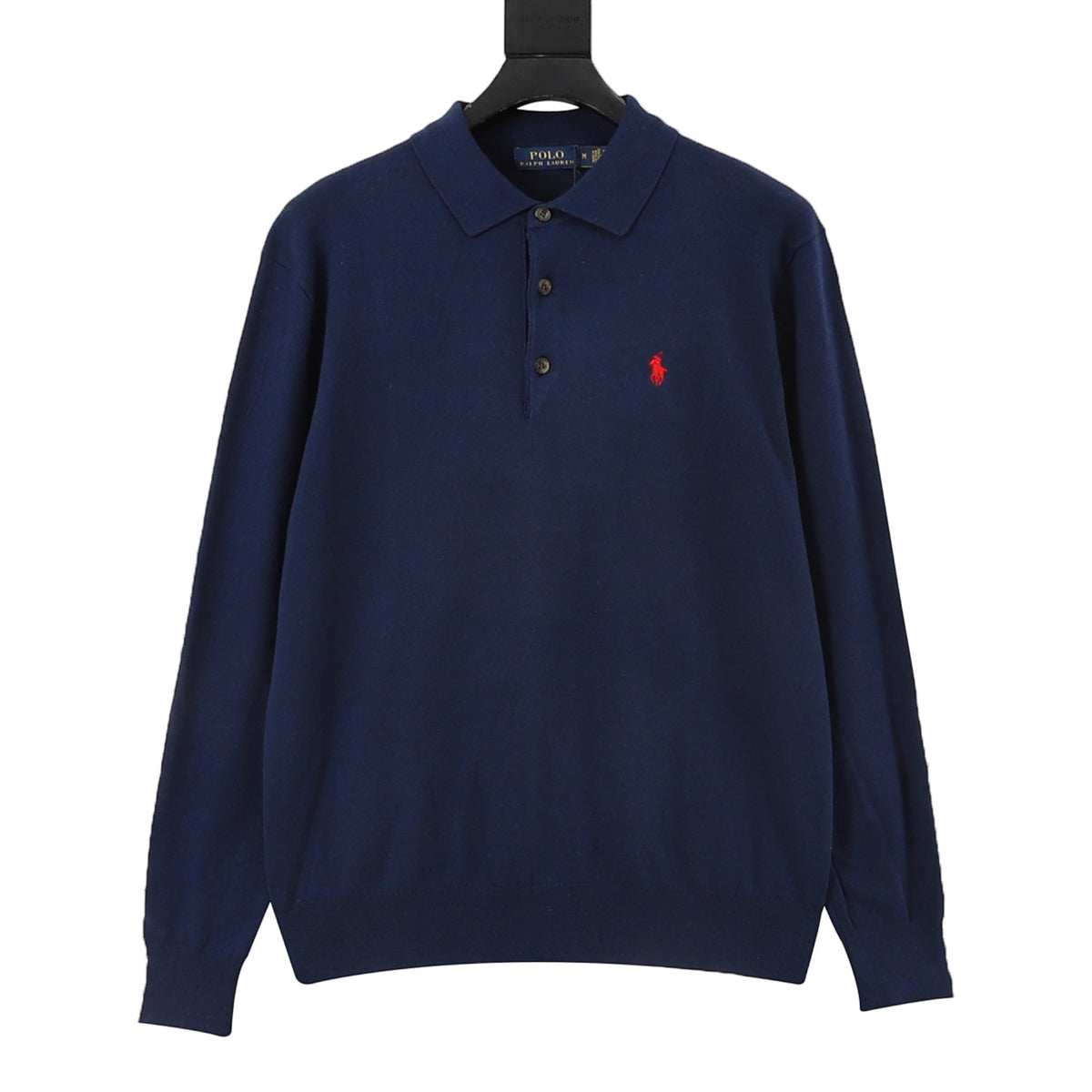 Cotton Polo-Collar Jumper Hunter Navy