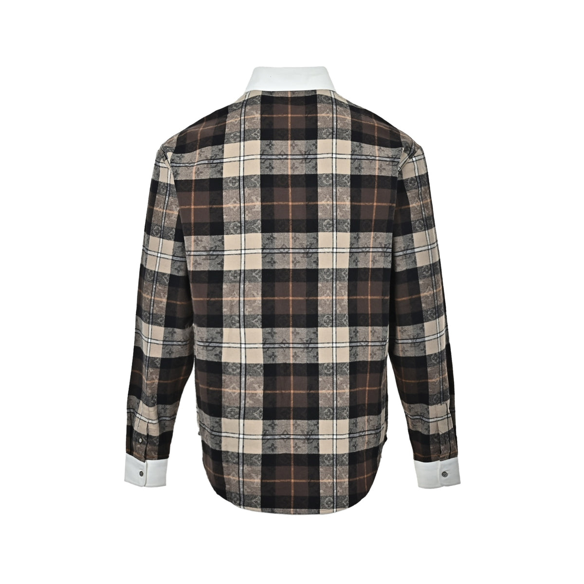 Monogram Flannel Long-Sleeved Polo Caramel
