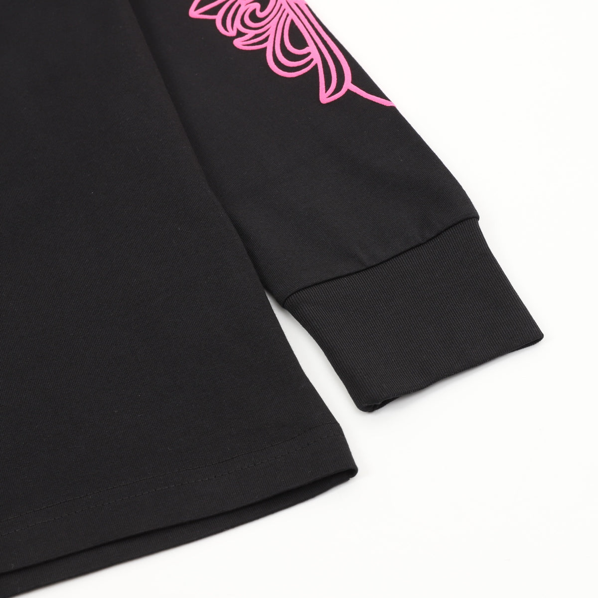 Horseshoe Print Long Sleeve T-Shirt Black & Pink