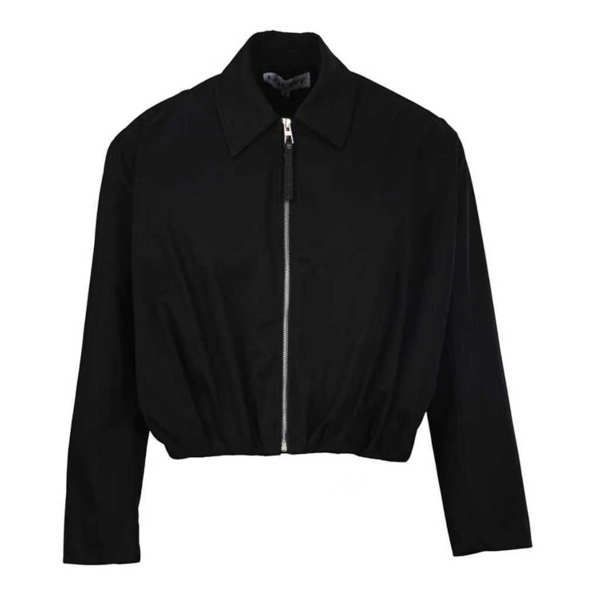 Draped Zip-Up Black