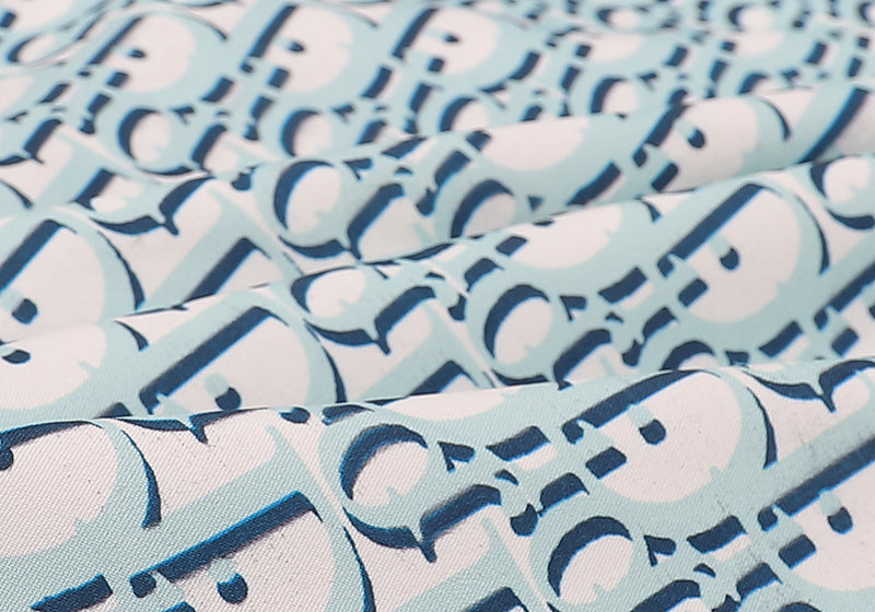 Oblique Monogram Silk Shirt Blue White