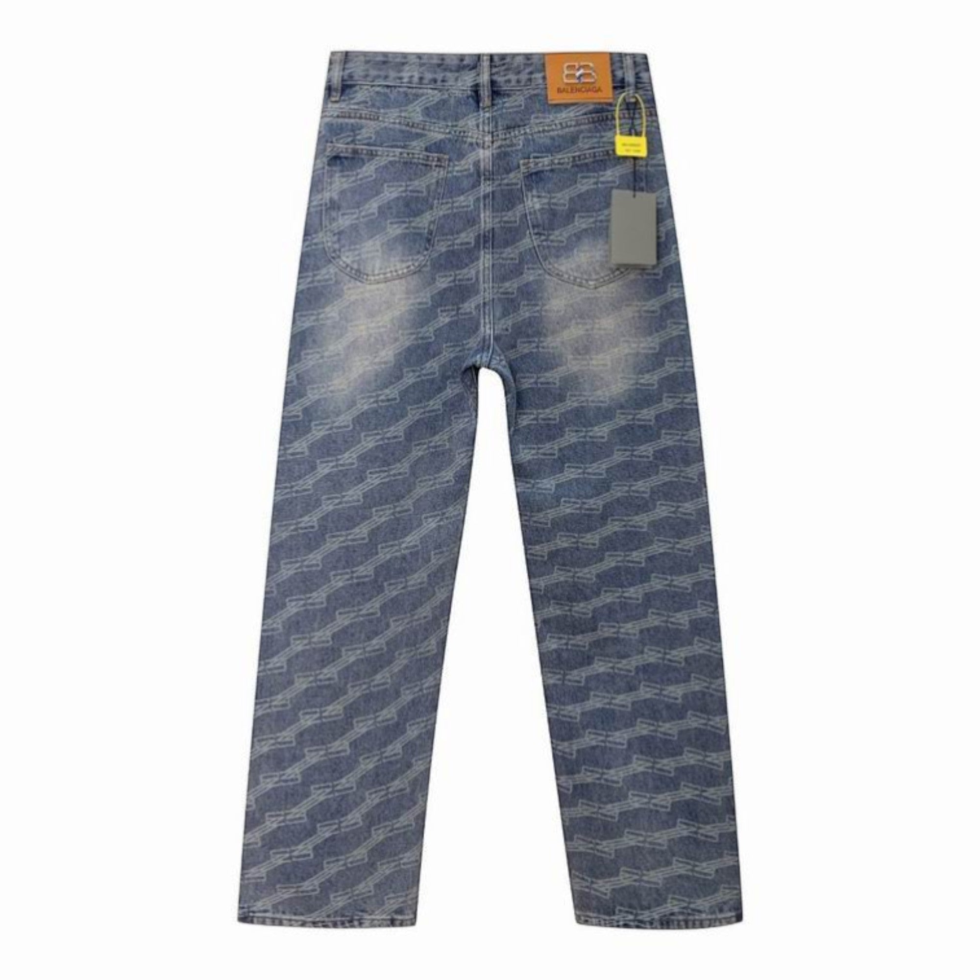 Patterned Straight-Leg Jeans