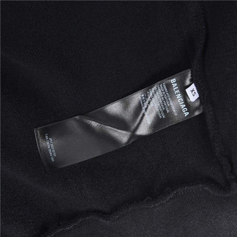 Paris Liberty Distressed Hoodie Faded Black