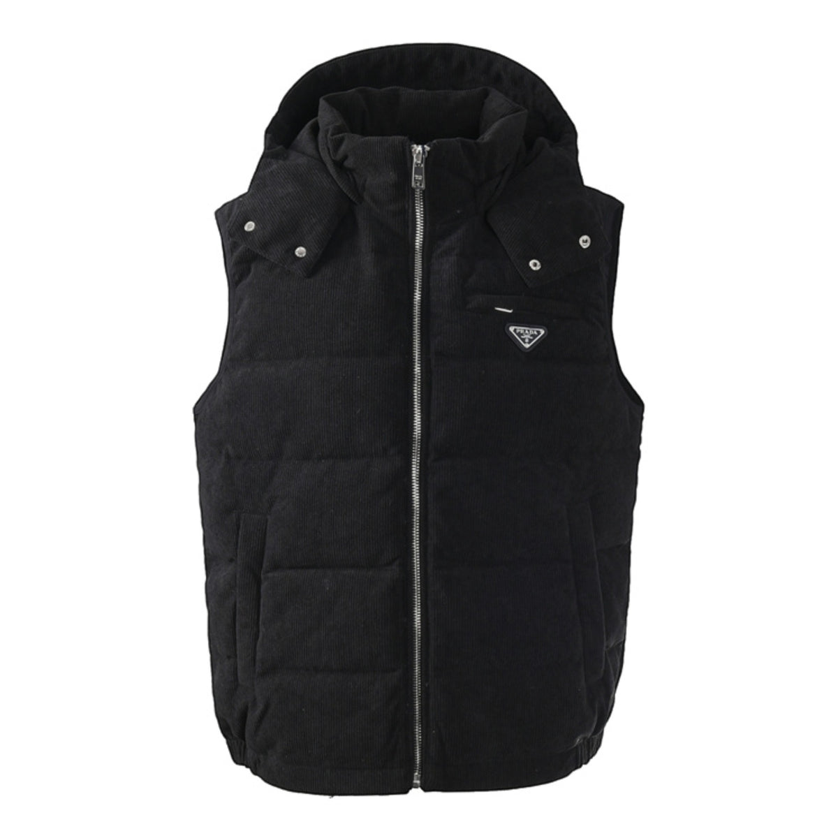 Corduroy Puffer Vest Black