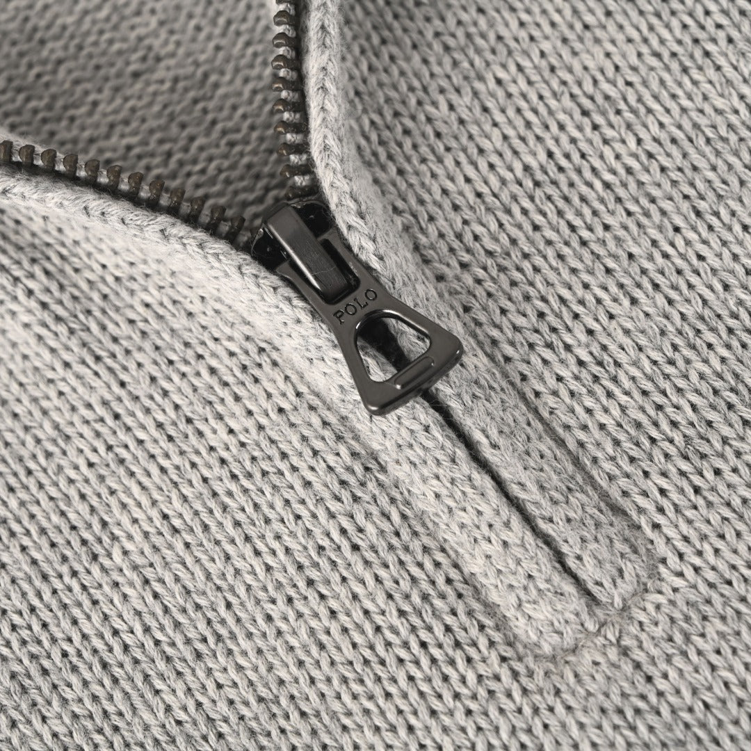 Cotton Quarter-Zip Sweater Andover Heather