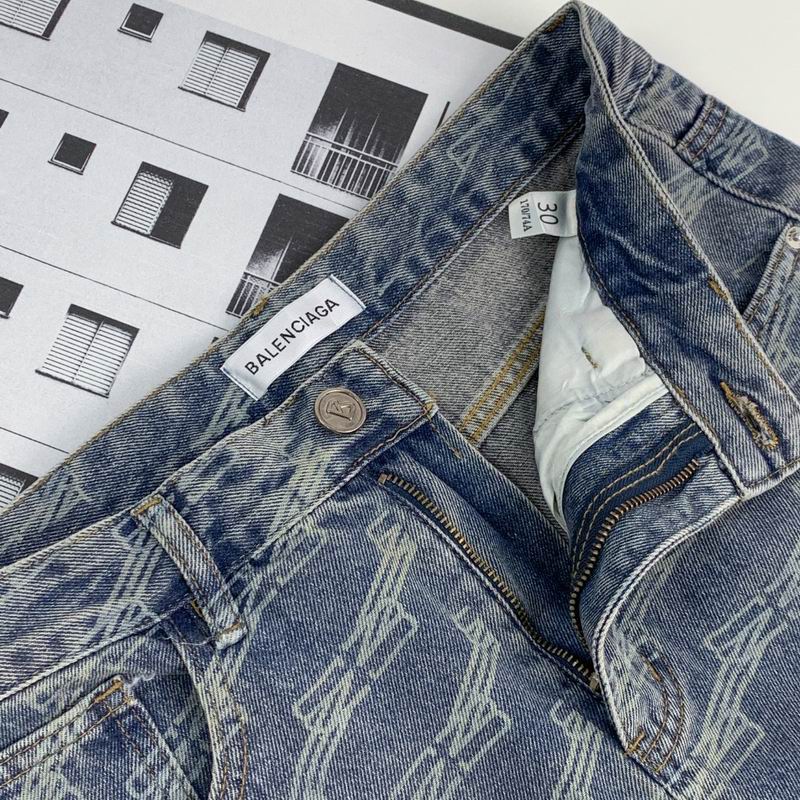 Patterned Straight-Leg Jeans
