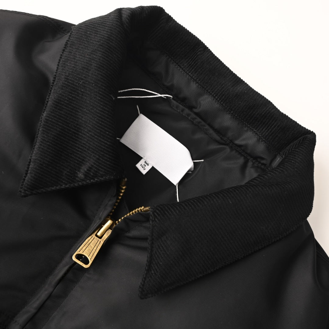 Corduroy Collar Western Black