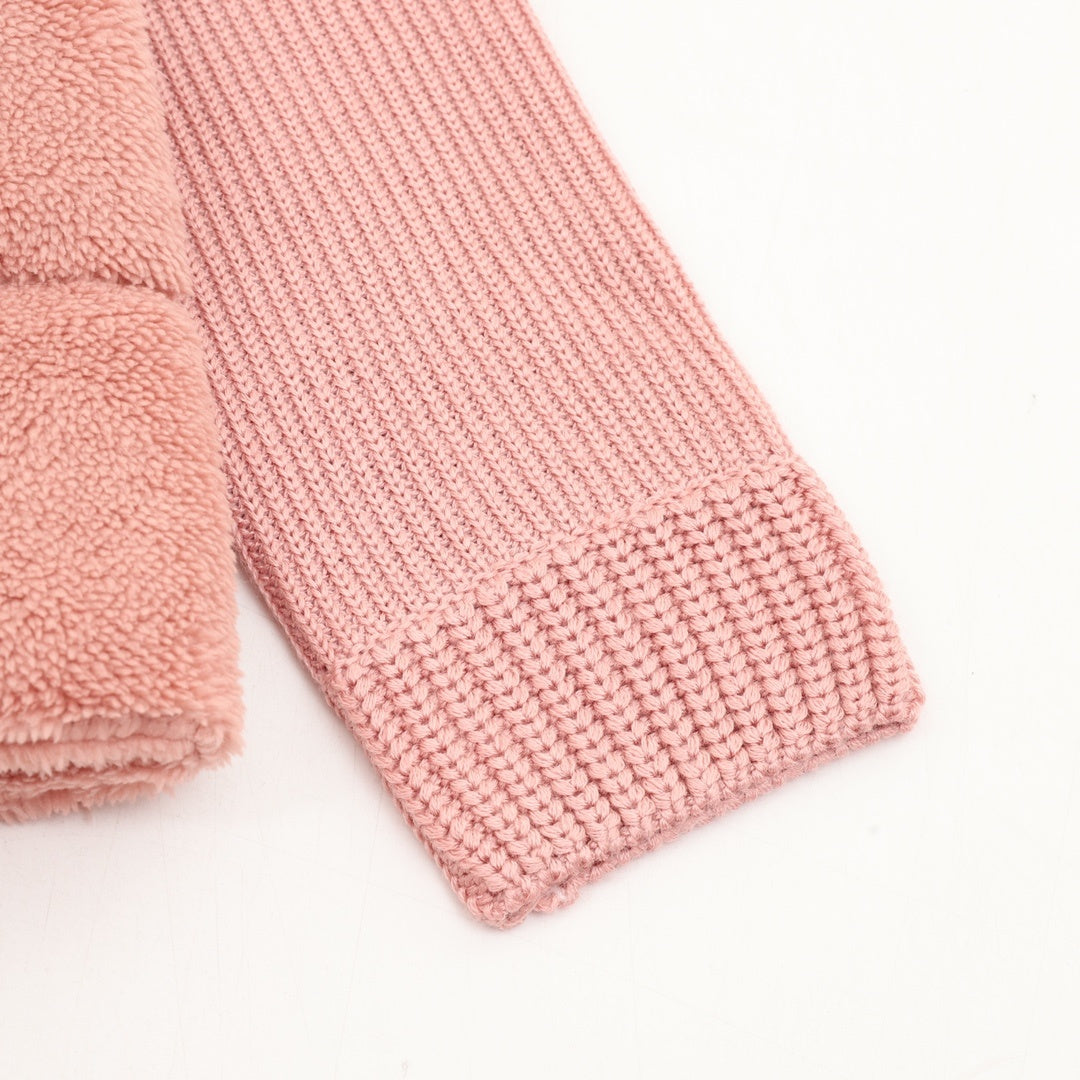 Down-Paneled Faux Fur and Wool Pink
