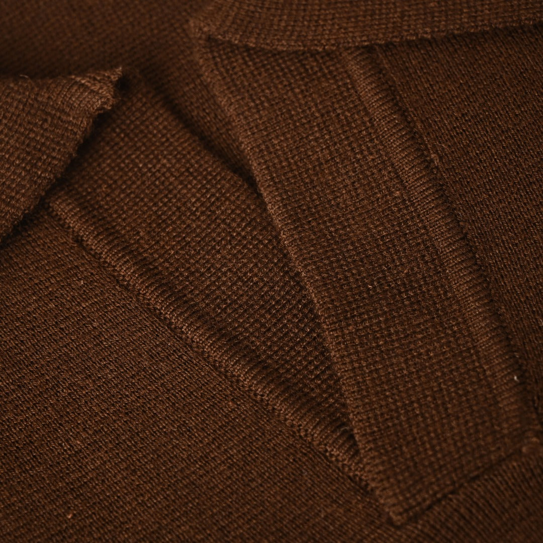 Open Polo Chocolate Brown