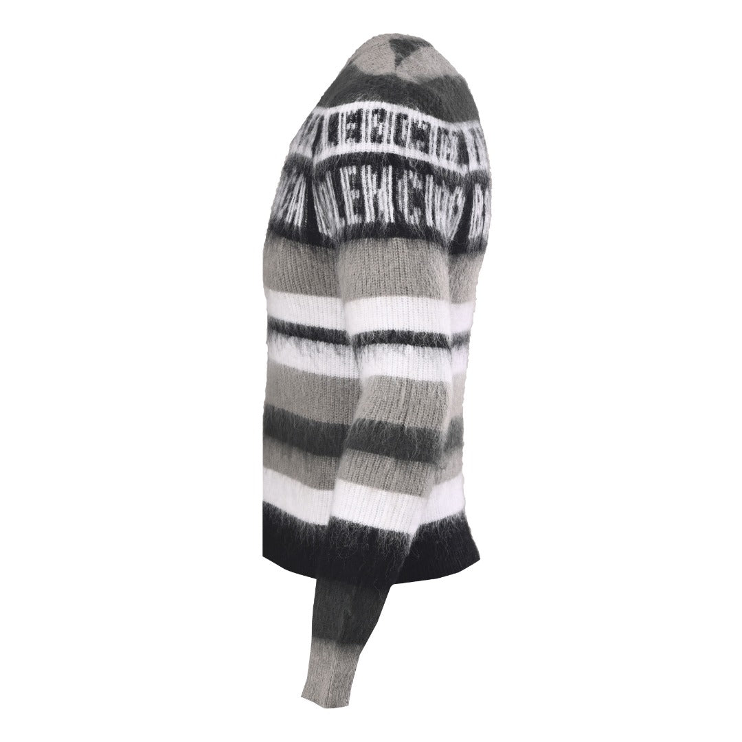 Stripped Crewneck Sweater Black, White & Grey