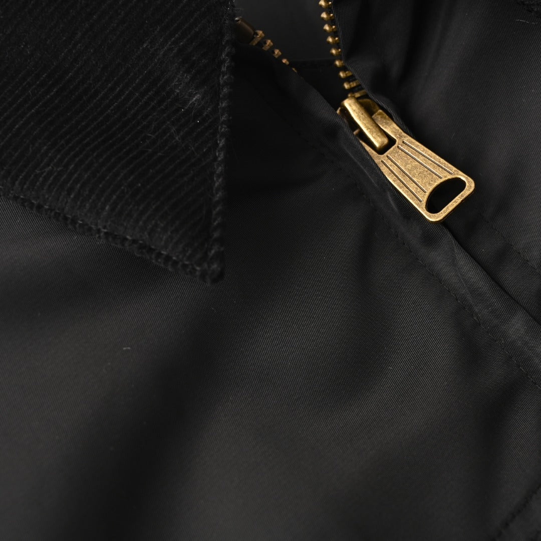 Corduroy Collar Western Black