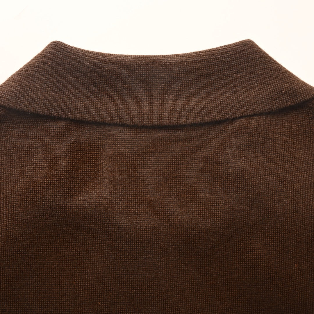 Open Polo Chocolate Brown