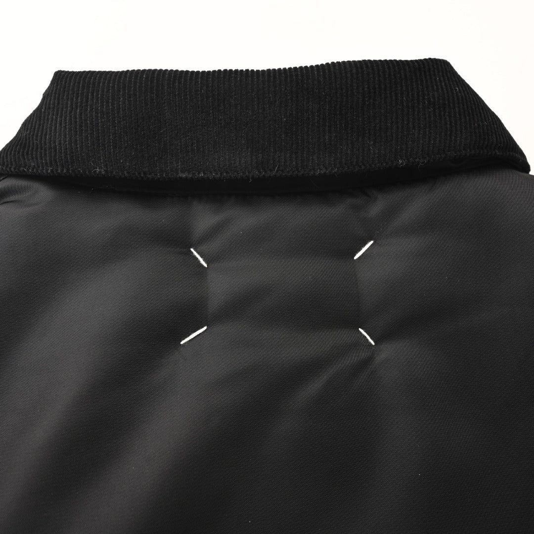 Corduroy Collar Western Black