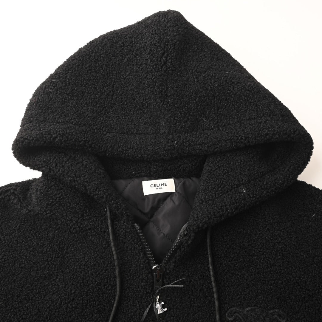 Triomphe Fleece Hooded Black