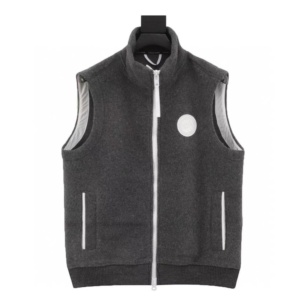 Textured Fleece Vest Charcoal Grey