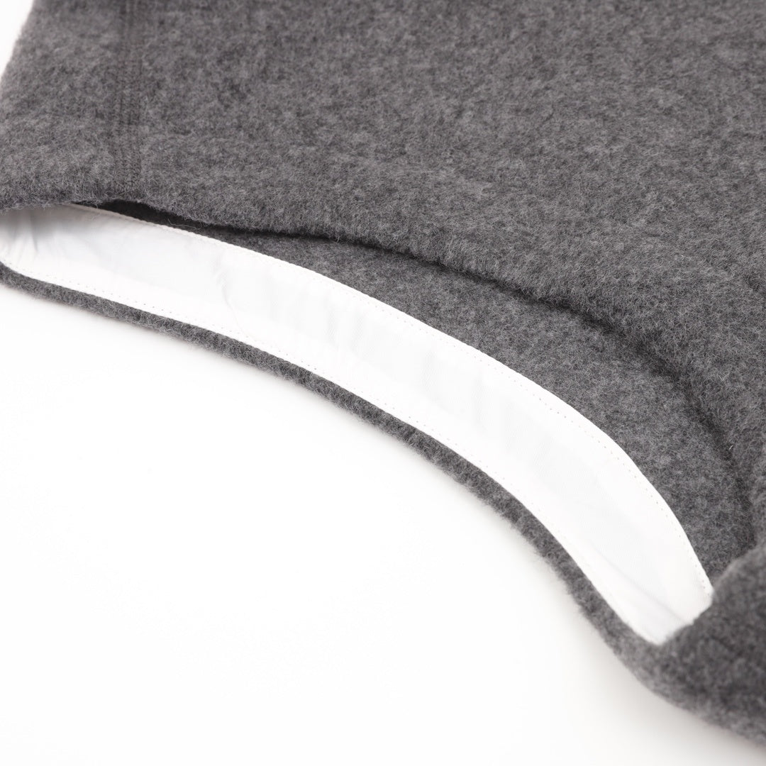 Textured Fleece Vest Charcoal Grey