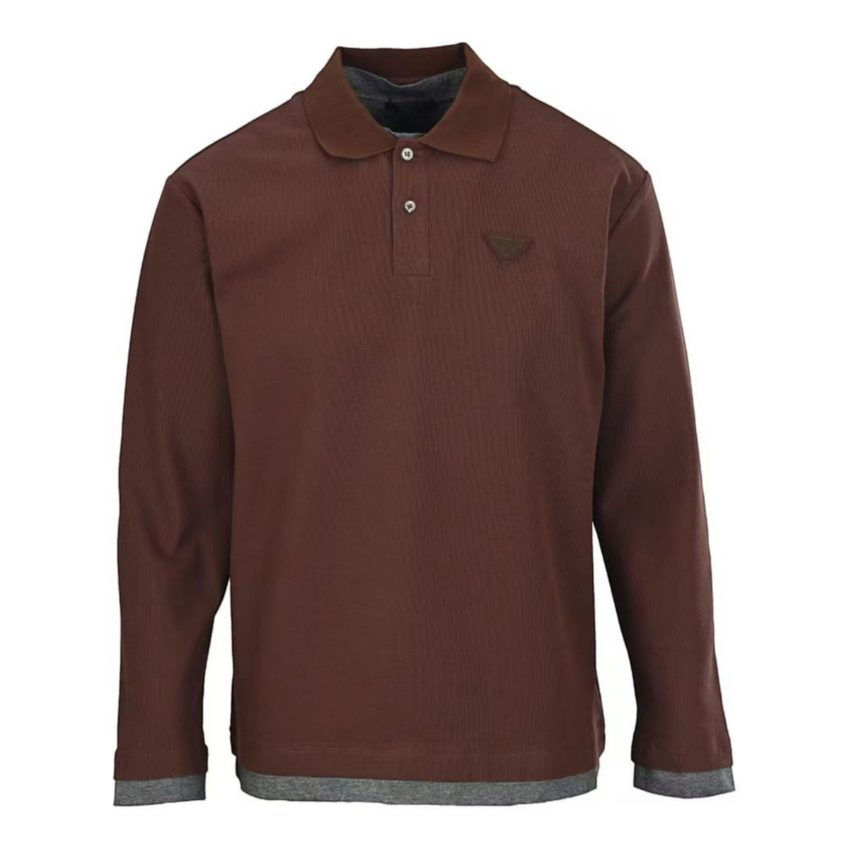 Layered Long-Sleeve Brown & Grey