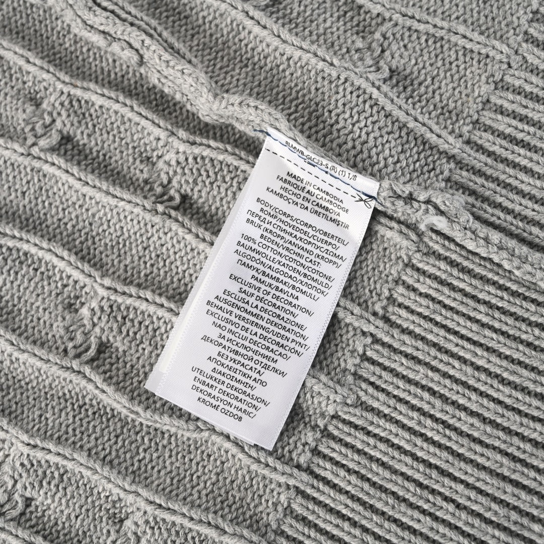 Cable-Knit Cotton Full-Zip Hoodie Grey