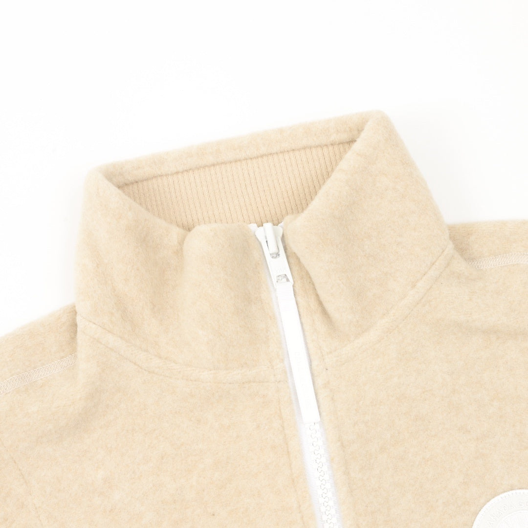 Mersey Fleece Vest Cream Tan Heather