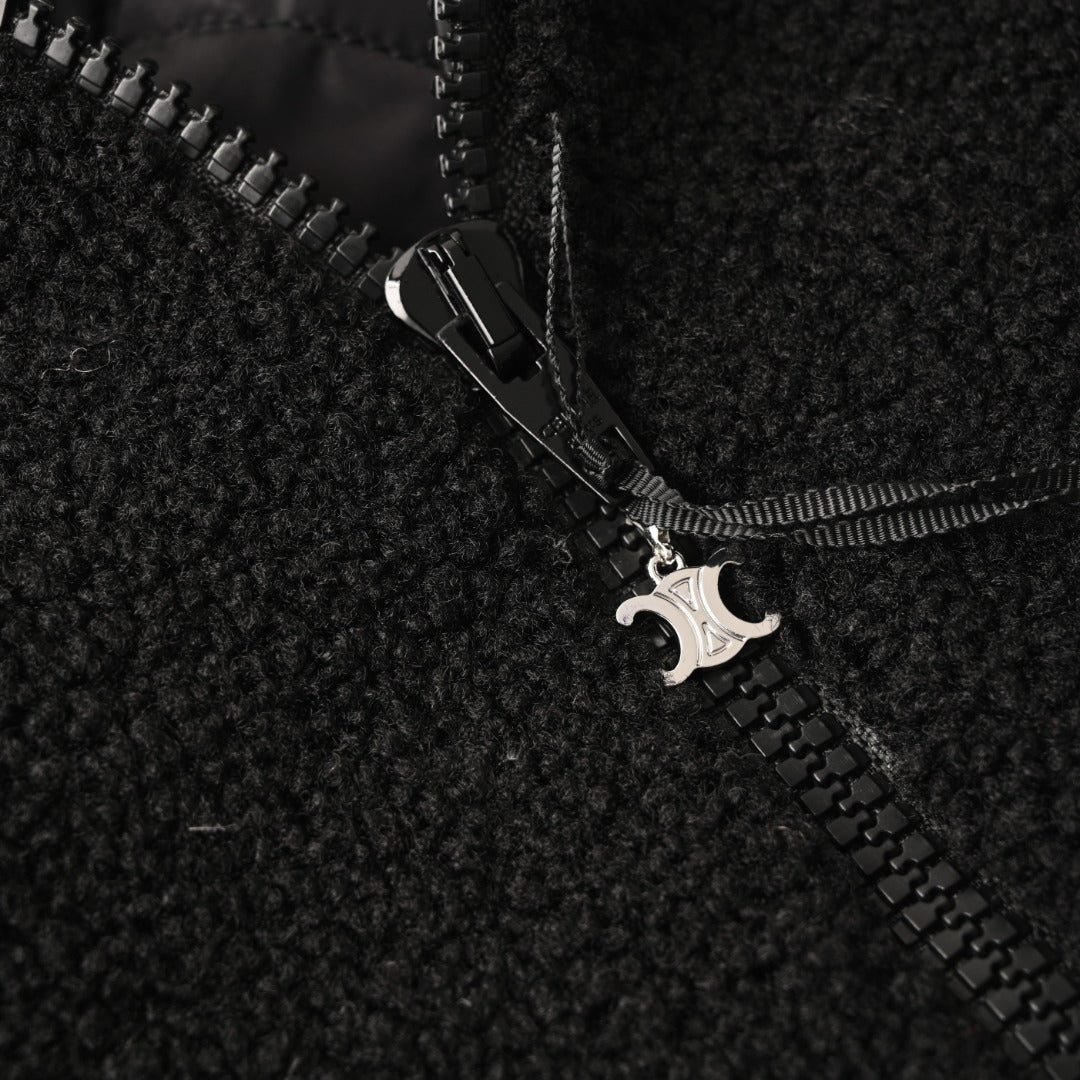 Triomphe Fleece Hooded Black