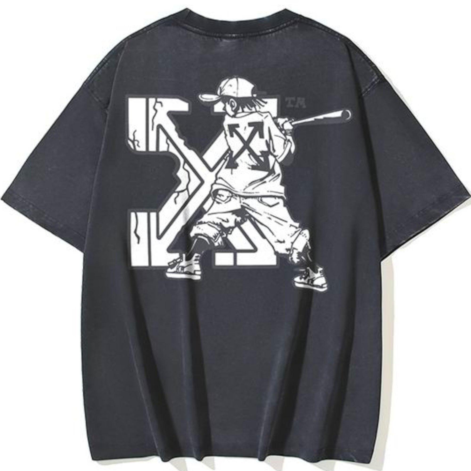 Glitch Logo Skate T-Shirt Washed Black