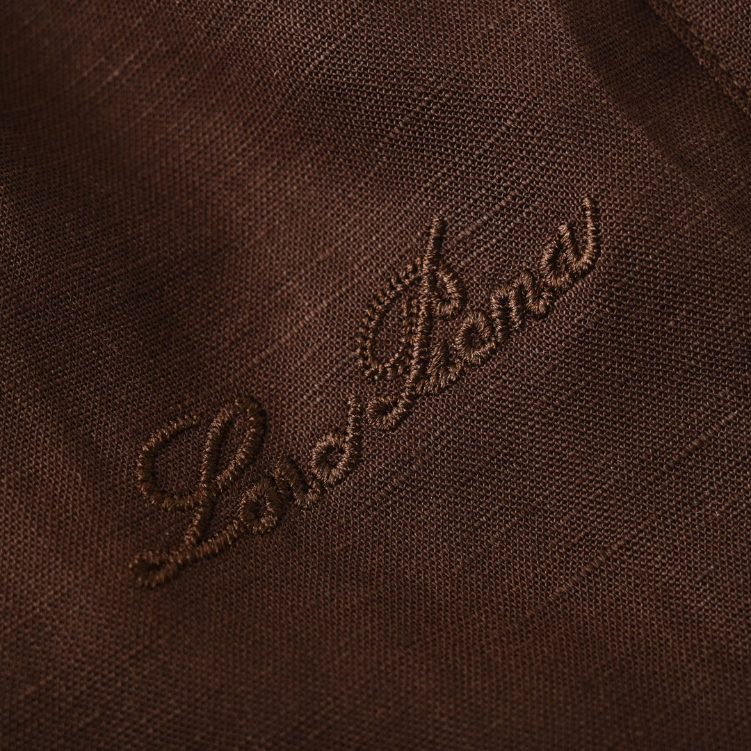Linen Drawstring Espresso Brown