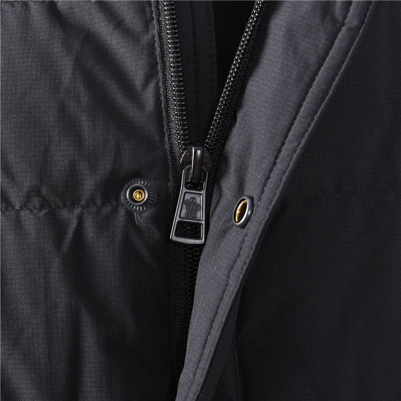 Quilted Snap-Front Black