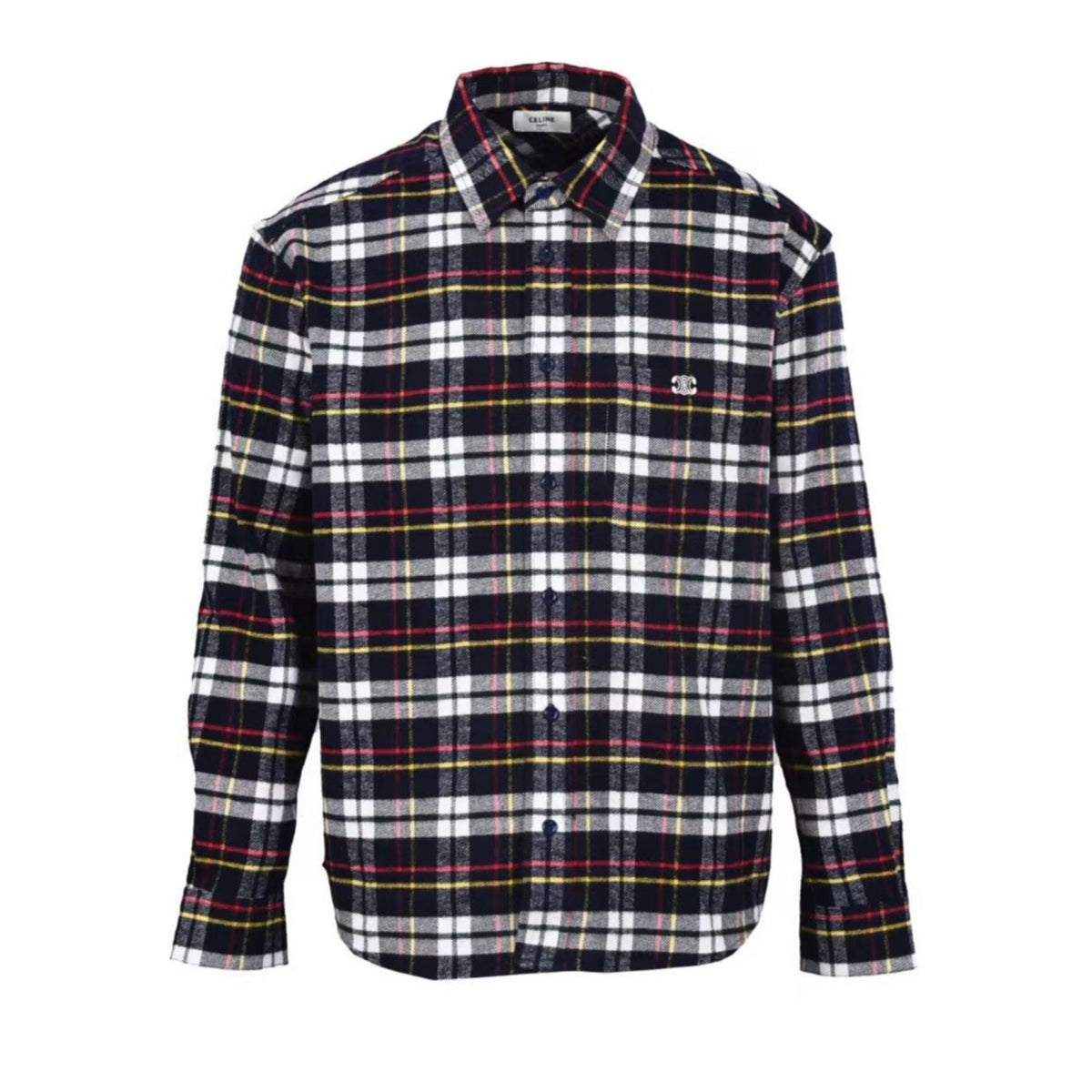 Triomphe Checked Wool Flannel Blue