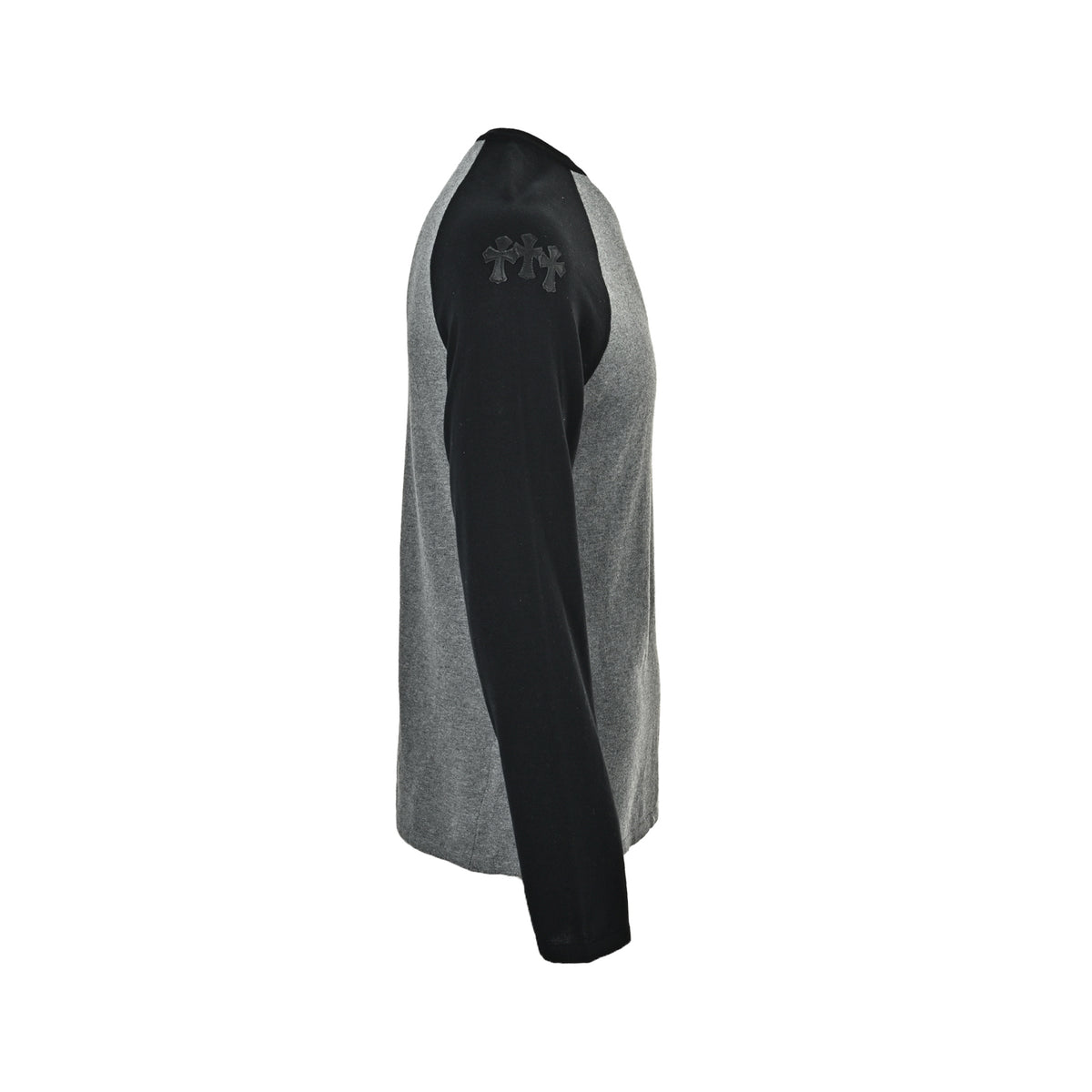 Raglan Long Sleeve T-Shirt Grey & Black