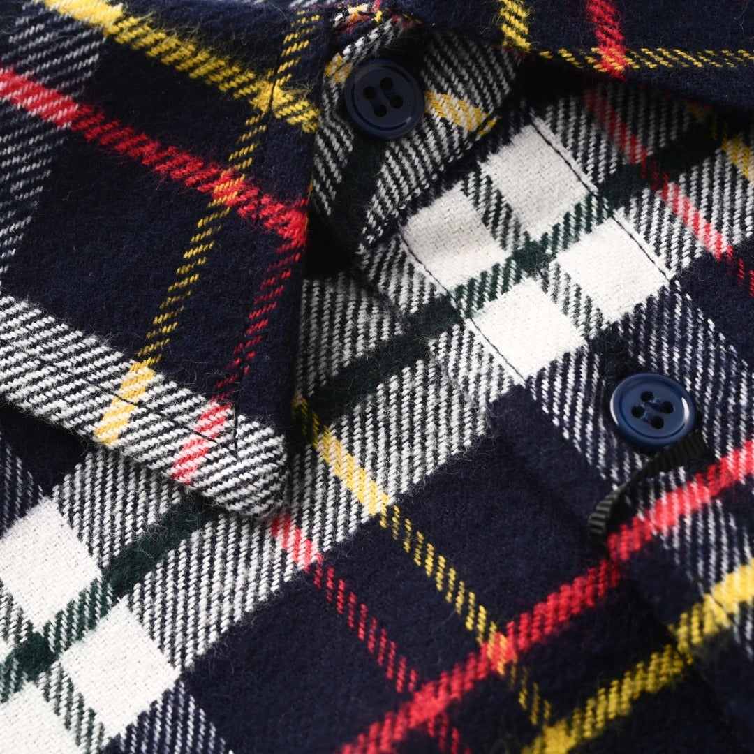 Triomphe Checked Wool Flannel Blue