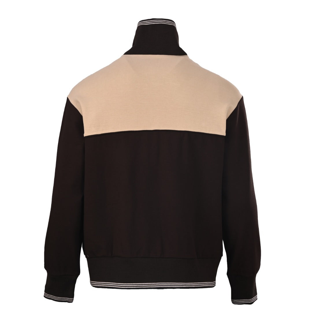 Colorblock Zip-Up Cocoa & Sand