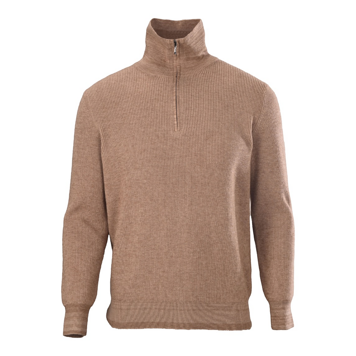 Half-Zip Camel Brown