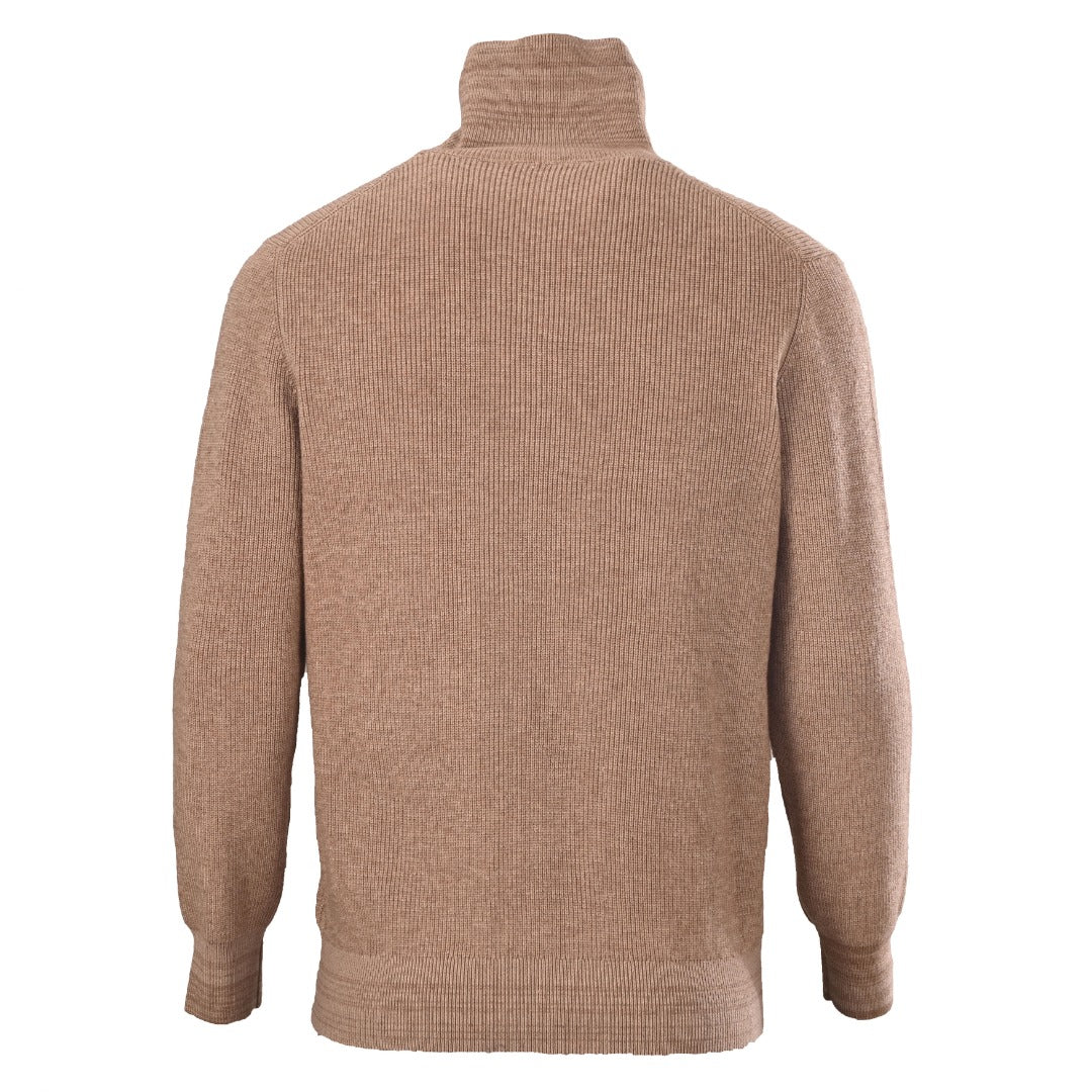 Half-Zip Camel Brown