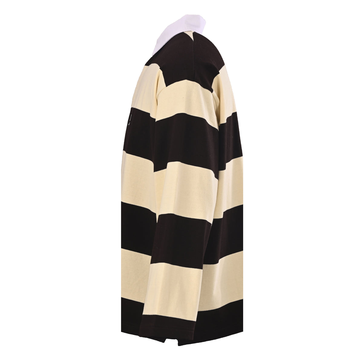 Striped Jersey Polo Shirt Dark Brown & Beige