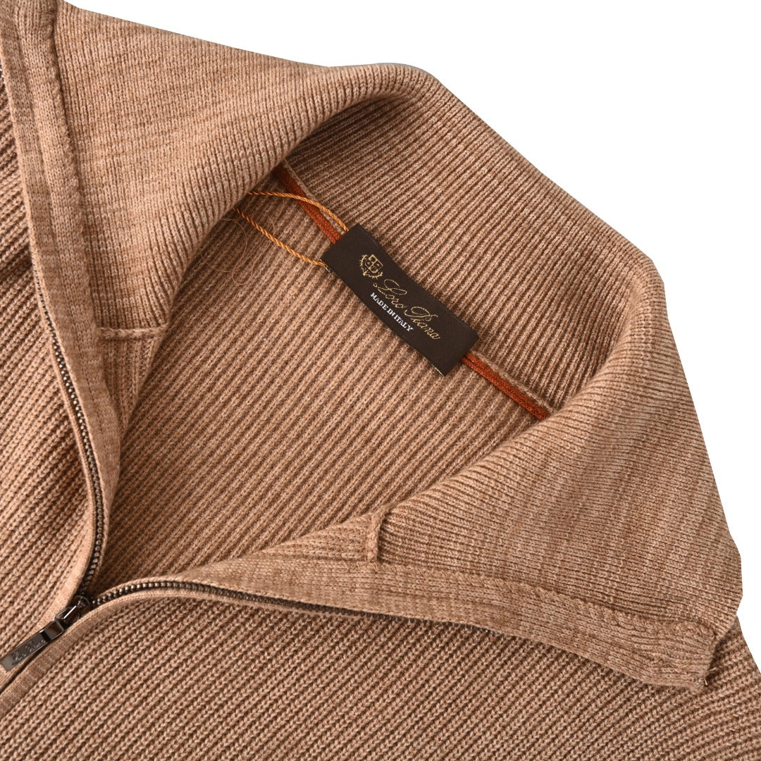 Half-Zip Camel Brown