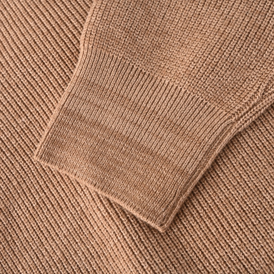 Half-Zip Camel Brown