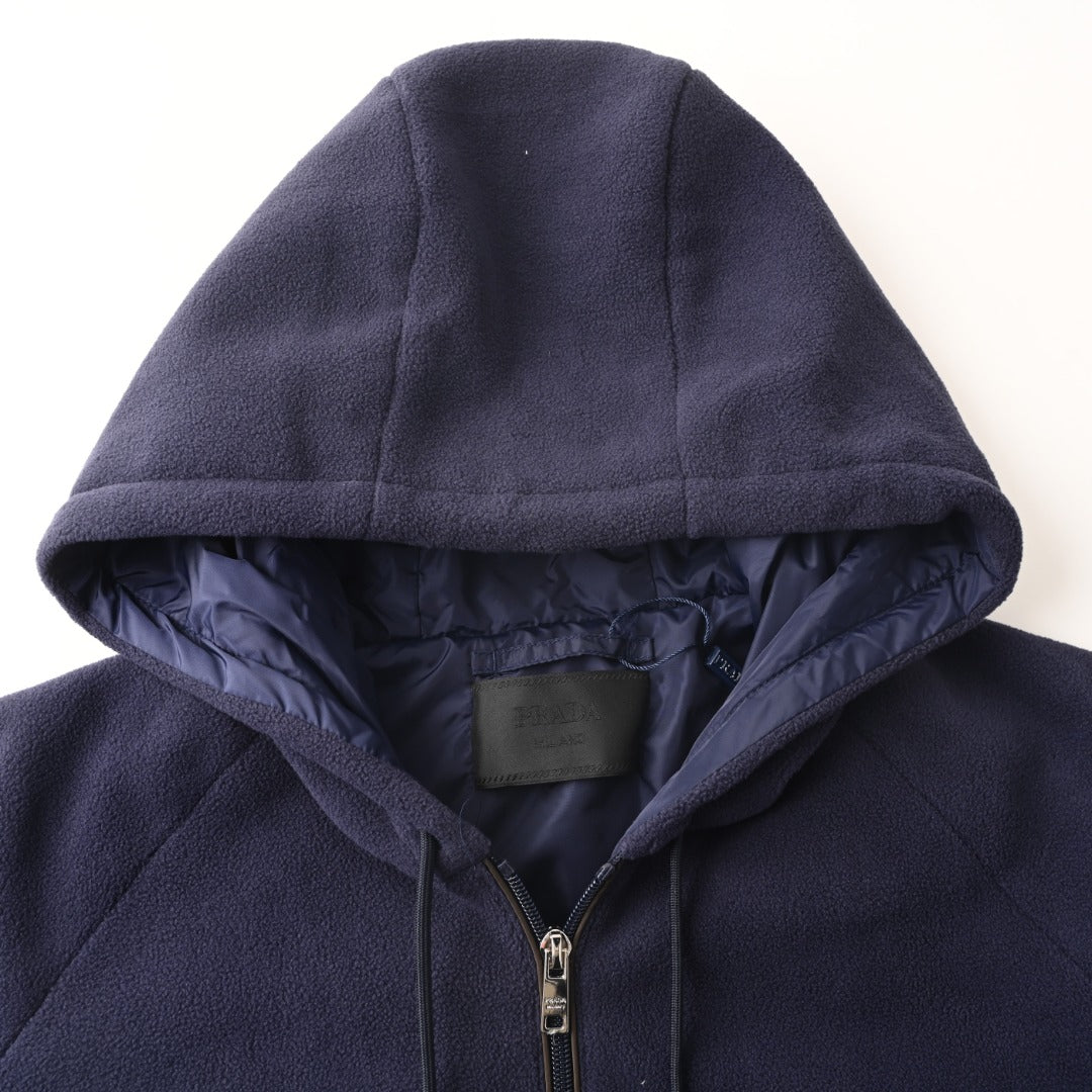 Hooded Technical Blouson Navy Blue